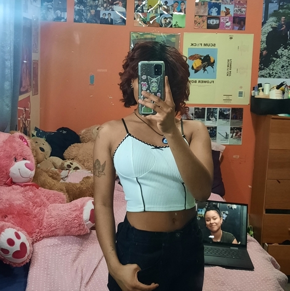 lace trim corset style top - Picture 2 of 3